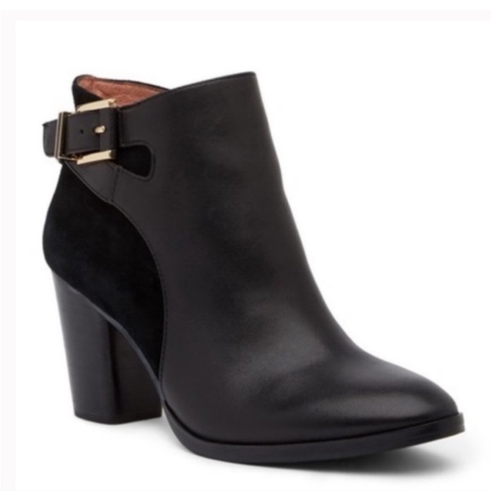 LOUISE ET CIE Lo Vasca Black Leather Bootie with box